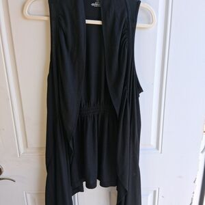 Lane Bryant Black Draped Sleeveless Tank